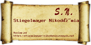 Stiegelmayer Nikodémia névjegykártya